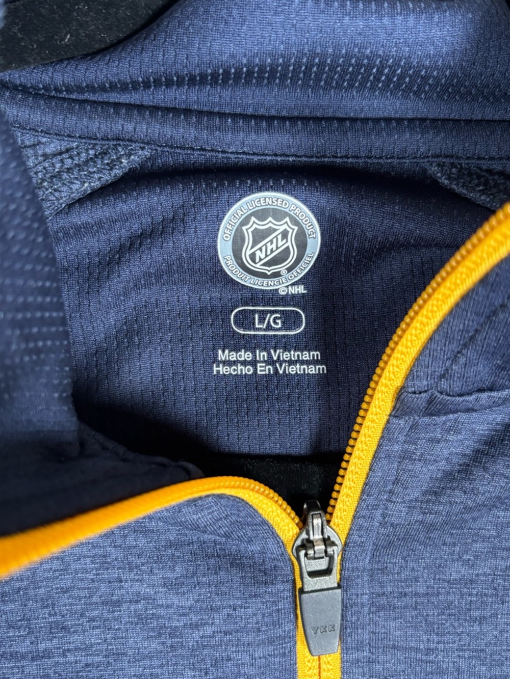 NHL Nashville Predators Quarter Zip Pullover Jacket Mens Large Blue Athletic - Picture 4 of 7